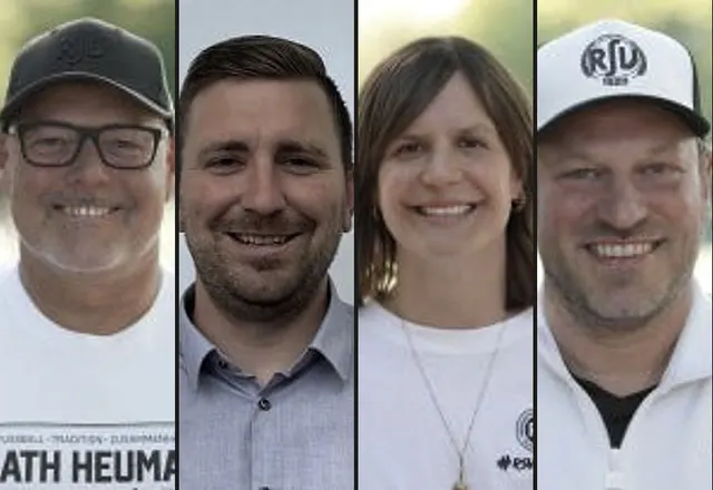Thomas Mentzel, Christian Hahn, Laura Wädt und Florian Moskopp aus dem Fußballvorstand